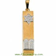 14K Yellow White Gold Two Tone Mezuzah Pendant