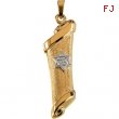 14K Yellow White Gold Two Tone Mezuzah Pendant