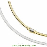 14K Yellow/White 16 INCH TWO TONE REVERSIBLE OMEGA CHAIN Two Tone Reversible Omega Chai