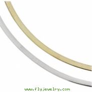 14K Yellow/White 7 INCH TWO TONE REVERSIBLE OMEGA CHAIN Two Tone Reversible Omega Chai