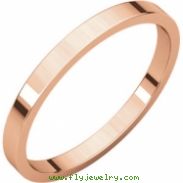 14kt Rose 02.00 mm Flat Band