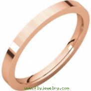 14kt Rose 02.00 mm Flat Comfort Fit Band