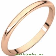 14kt Rose 02.00 mm Half Round Band