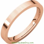 14kt Rose 02.50 mm Flat Comfort Fit Band