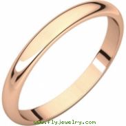 14kt Rose 02.50 mm Half Round Band