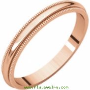 14kt Rose 02.50 mm Milgrain Band