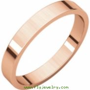 14kt Rose 03.00 mm Flat Band