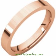 14kt Rose 03.00 mm Flat Comfort Fit Band