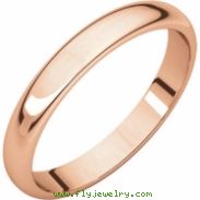 14kt Rose 03.00 mm Half Round Band