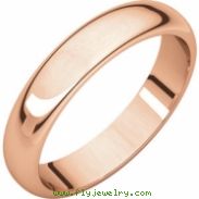 14kt Rose 04.00 mm Half Round Band