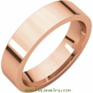 14kt Rose 05.00 mm Flat Comfort Fit Band