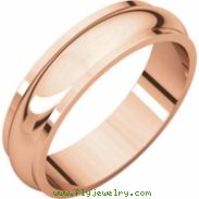 14kt Rose 05.00 mm Half Round Edge Band