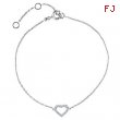 14kt Rose .06 CTTW/07.00 INCH Polished DIAMOND HEART BRACELET