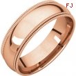 14kt Rose 06.00 mm Comfort Fit Double Milgrain Band