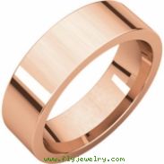 14kt Rose 06.00 mm Flat Comfort Fit Band