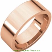 14kt Rose 07.00 mm Flat Comfort Fit Band