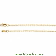 14kt Rose 18 INCH Polished LASERED TITAN ROPE CHAIN