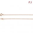 14kt Rose 18.00 INCH Polished SOLID CABLE CHAIN