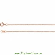 14kt Rose 18.00 INCH Polished SOLID CABLE CHAIN