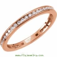 14kt Rose 3/8 CT TW Polished DIAMOND RING