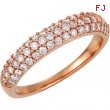 14kt Rose Band 06.00 Complete with Stone ROUND VARIOUS Polished 1/2 CTW DIA ANNIVERSARY BAND