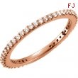 14kt Rose Band 07.00 Complete with Stone ROUND VARIOUS Polished 1/3 CTW DIAMOND BAND