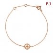 14kt Rose BRACELET Complete No Setting 05.75-06.75  INCH Polished TINY PEACE SIGN BRACELET