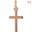 14kt Rose CHARM Complete No Setting 20.40X08.85 MM Polished POSH MOMMY COLL CROSS CHM W/JR