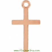 14kt Rose CHARM Mounting 16.12X08.86 MM Polished POSH MOMMY COLL CROSS CHARM