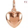 14kt Rose CHARM W/JUMP RING Complete No Setting 15.50X08.90 MM Polished POSH MOMMY HEART CHARM W/JUM