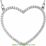 14kt Rose Diamond 18.75X21.15 mm 1/3 CTW Diamond Heart Necklace