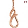 14kt Rose NONE Polished METAL FASHION PENDANT