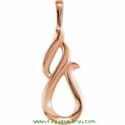 14kt Rose NONE Polished METAL FASHION PENDANT