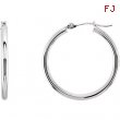 14kt Rose PAIR 25.00 MM Polished HOOP EARRINGS