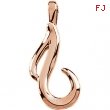 14kt Rose Polished Metal Fashion Pendant Mounting