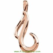 14kt Rose Polished Metal Fashion Pendant Mounting