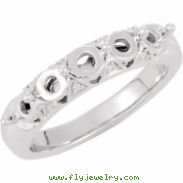 14kt White .03 CT TW SEMI NONE DIAMOND SEMI-MOUNT RING