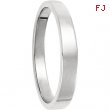 14kt White 03.00 mm Flat Tapered Band