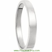14kt White 03.00 mm Flat Tapered Band