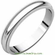 14kt White 03.00 mm Milgrain Band