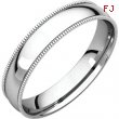 14kt White 04.00 mm Light Comfort Fit Milgrain Band