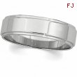 14kt White 07.00 mm Flat Edge Band