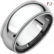 14kt White 08.00 mm Comfort Fit Double Milgrain Band