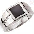 14kt White 08.00X08.00 mm Polished Mens Onyx Ring