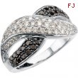 14kt White 1 CT TW Polished BLACK & WHITE DIAMOND RING