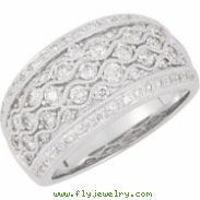 14kt White 1 CTTW Polished DIAMOND RING