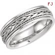 14kt White 10 06.75 mm Hand Woven Band