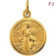 14kt White 10.15X12.00 MM Polished ST. FRANCIS OF ASSISI MEDAL