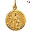 14kt White 10.15X12.00 MM Polished ST. FRANCIS OF ASSISI MEDAL