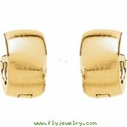 14kt White 11.50 mm PAIR Polished HINGED EARRING
